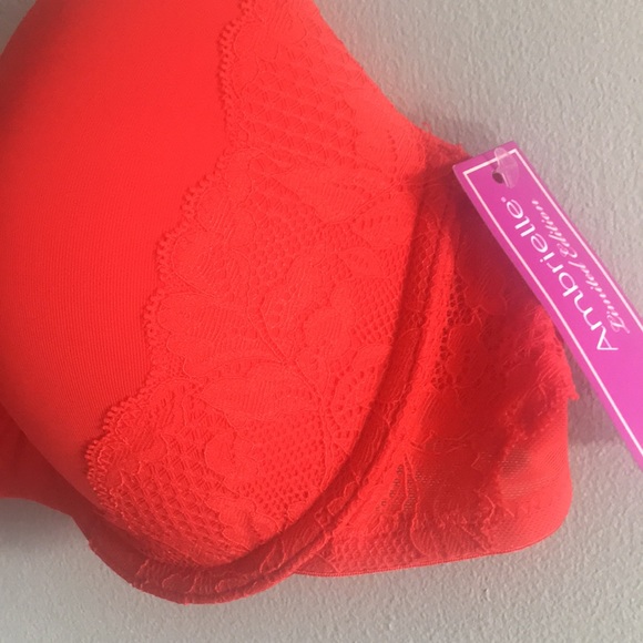 Ambrielle Lightly Lined T-Shirt Bra Flame Scarlet - Picture 3 of 6